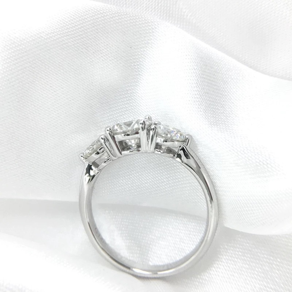 3Pcs 925 Silver Oval Cut 3 Stone Solitaire Ring - Picture 6 of 17